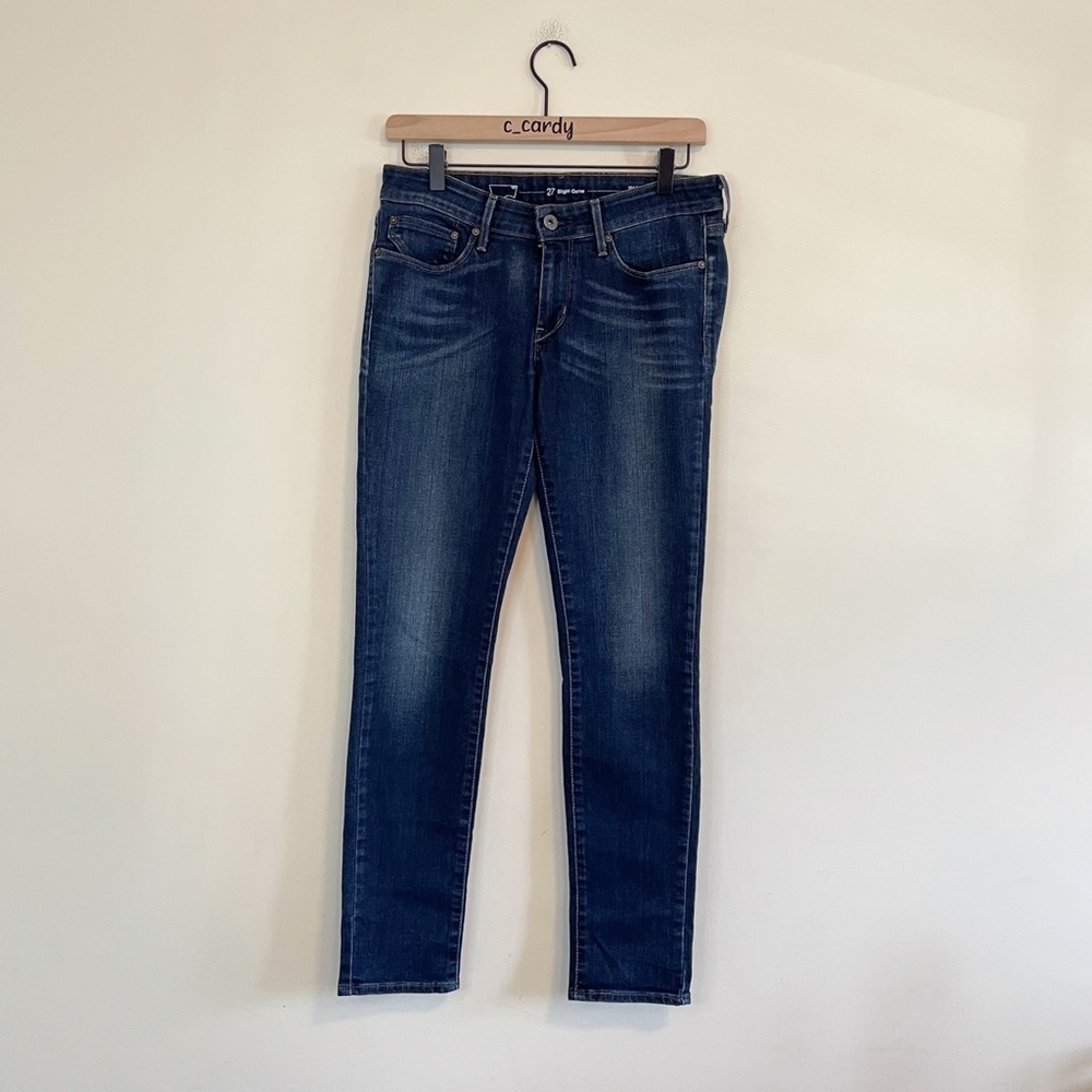 Levis Mid Rise Slight Curve Skinny Jeans Dark Wash